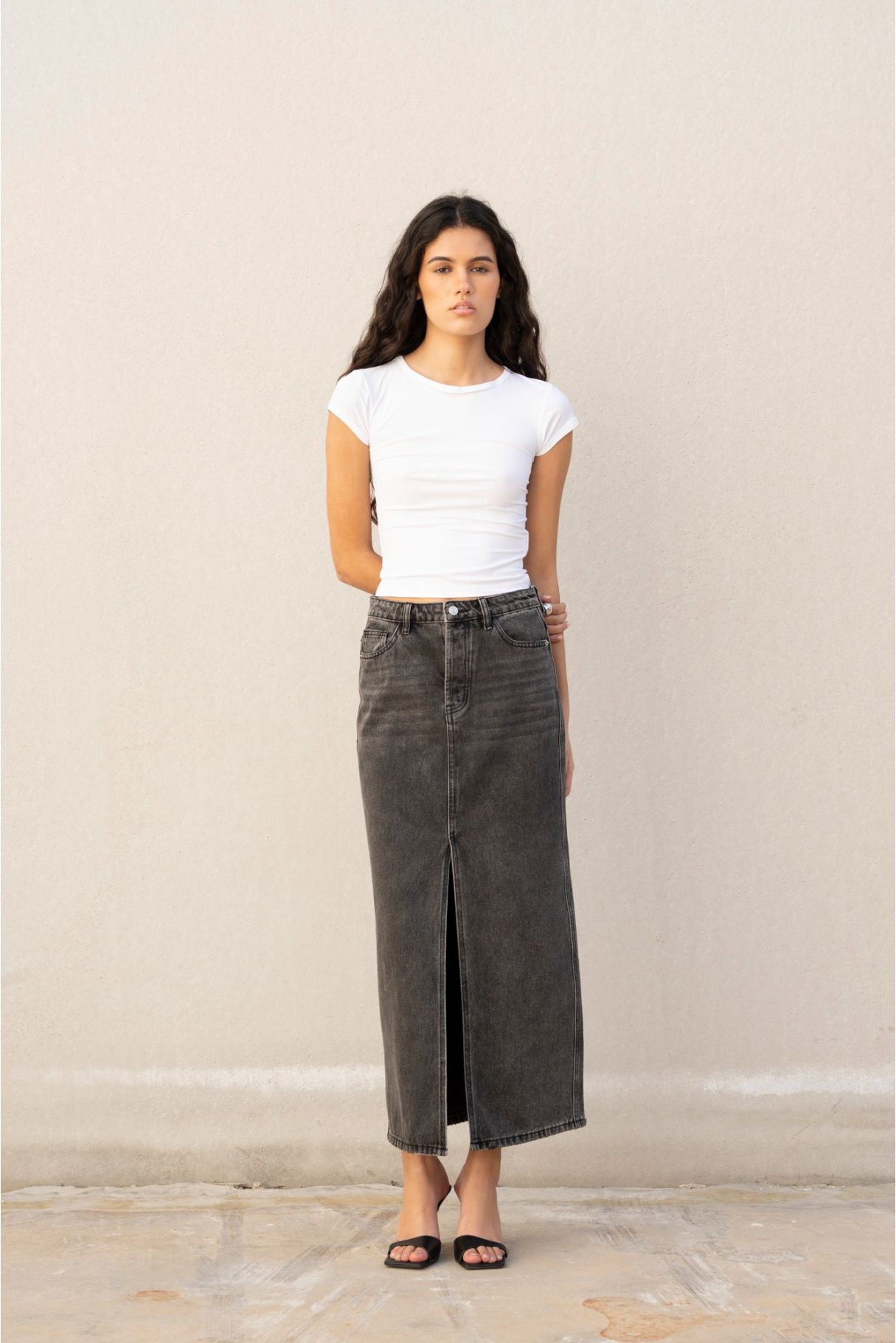 MIDI DENIM SKIRT