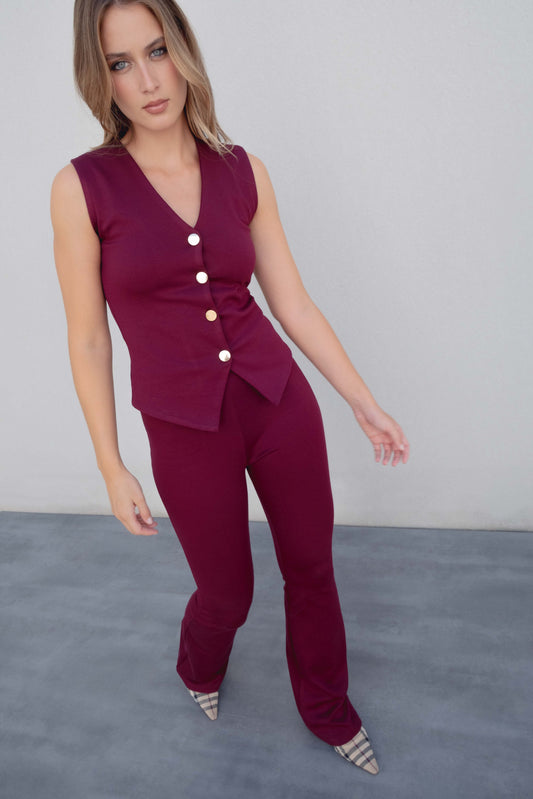 PANTALON PUNTO TEXTURA FLARE
