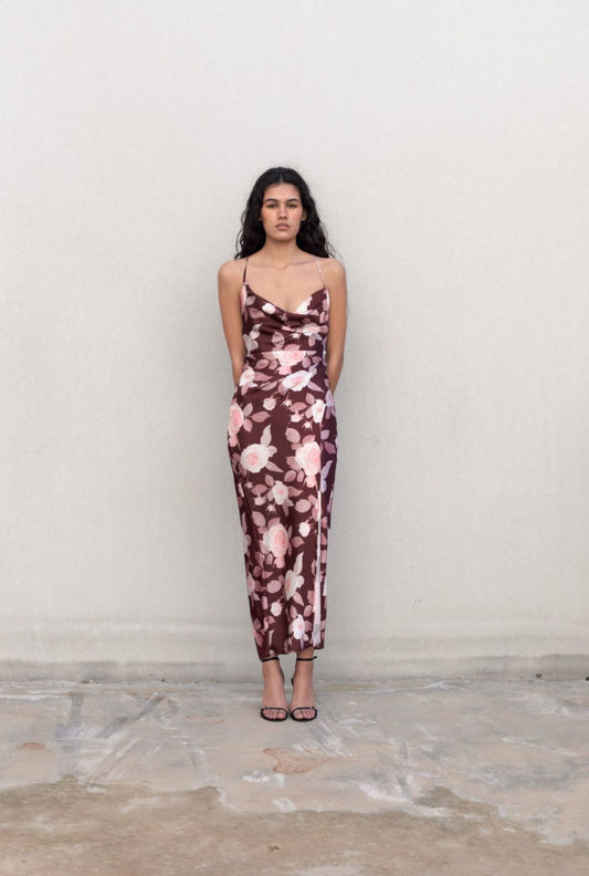 VESTIDO SATINADO ESTAMPADO