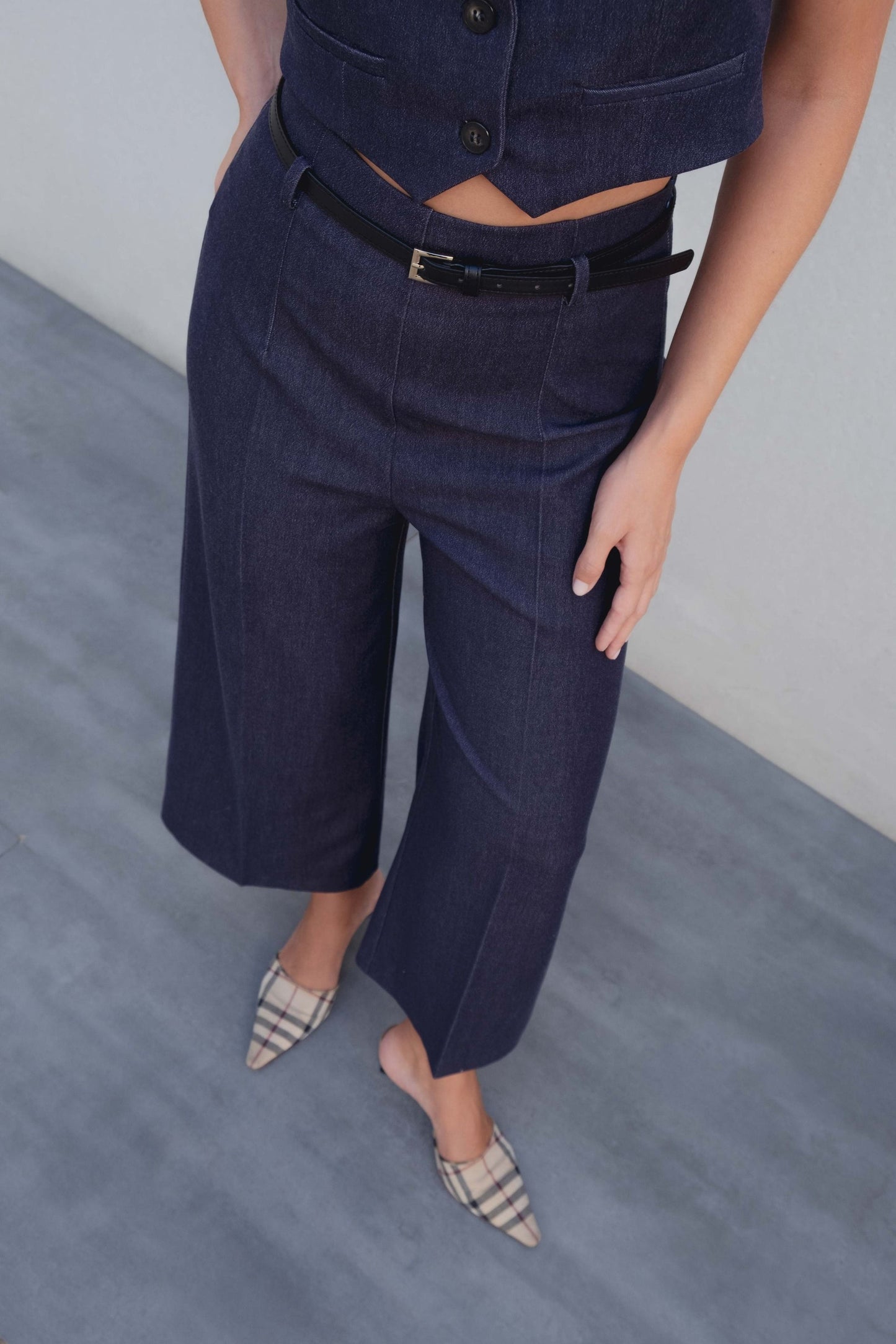 PANTALÓN CULOTTE DENIM CINTURÓN