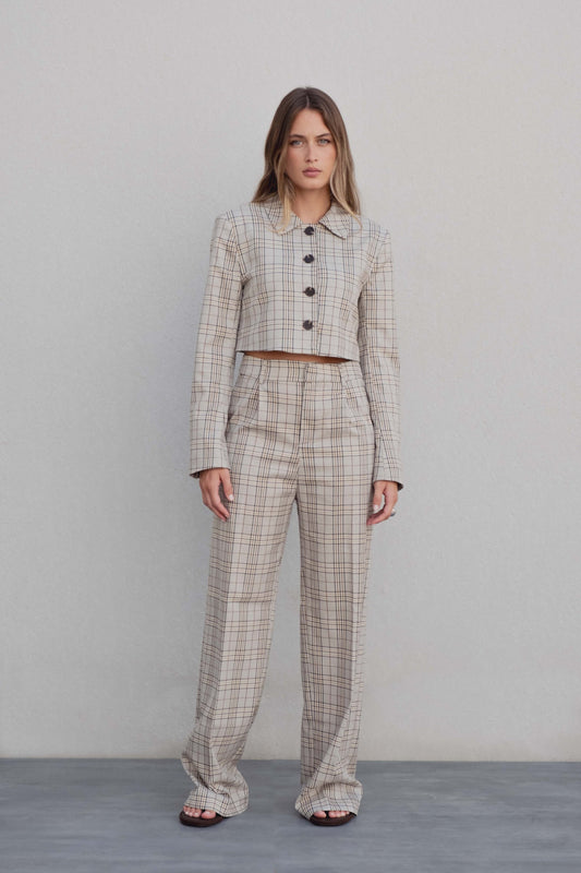 PANTALÓN PINZAS CUADROS